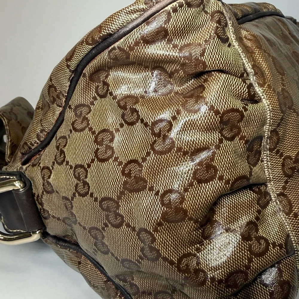 Gucci Beige/Brown GG Crystal Canvas Large Hysteria Hobo - Picture 4 of 14